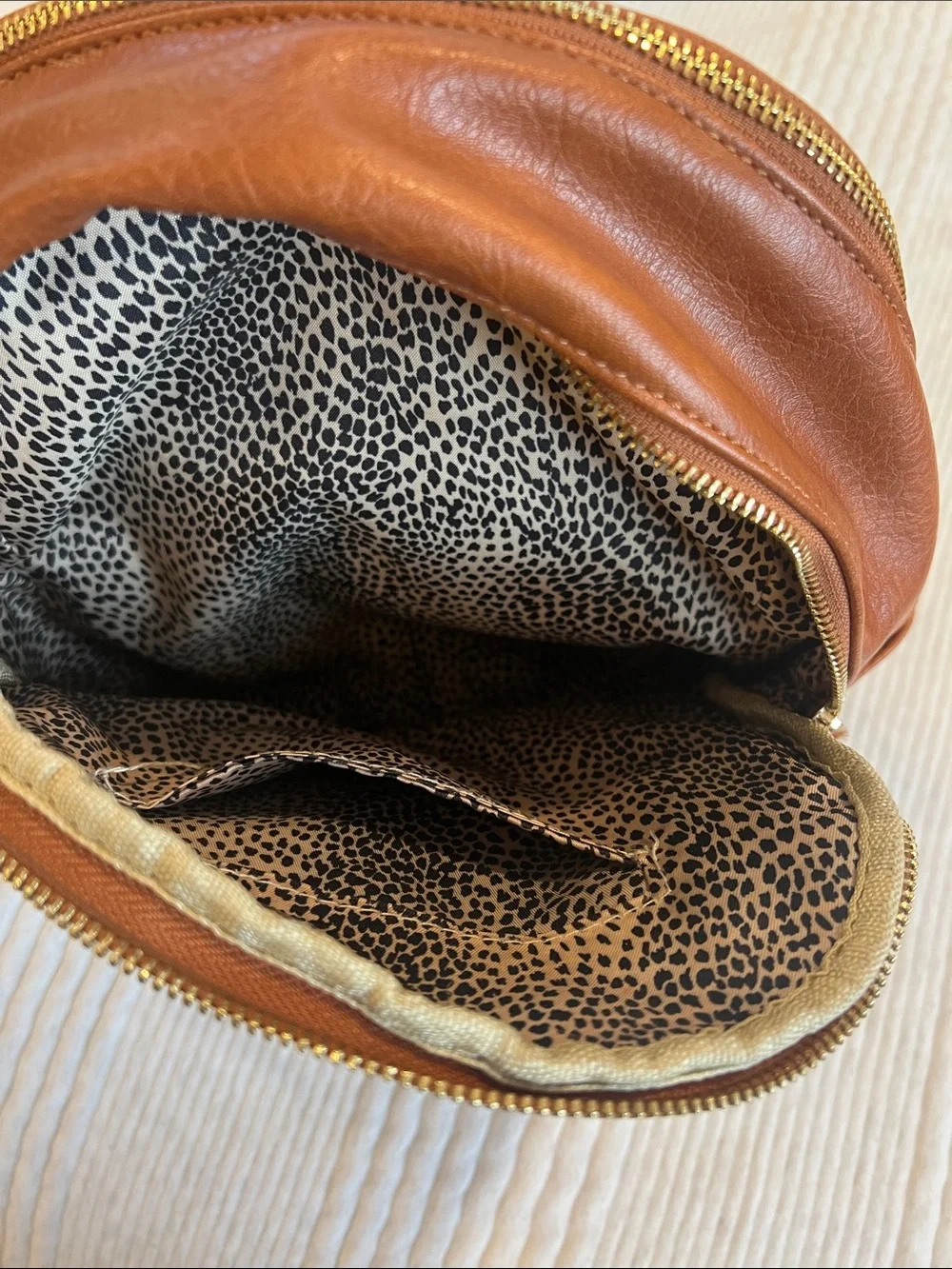 Sole Society Classic Tan Leather Backpack - Stylish Everyday Bag